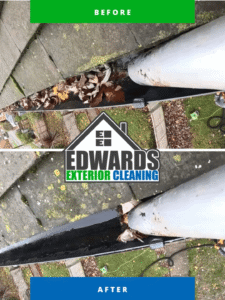 Clean gutters after debris removal on a home in Solihull