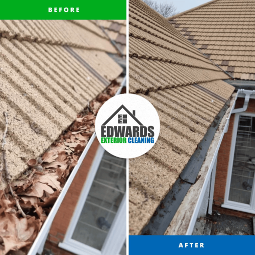 Camera inspection during gutter cleaning to confirm gutters are clear